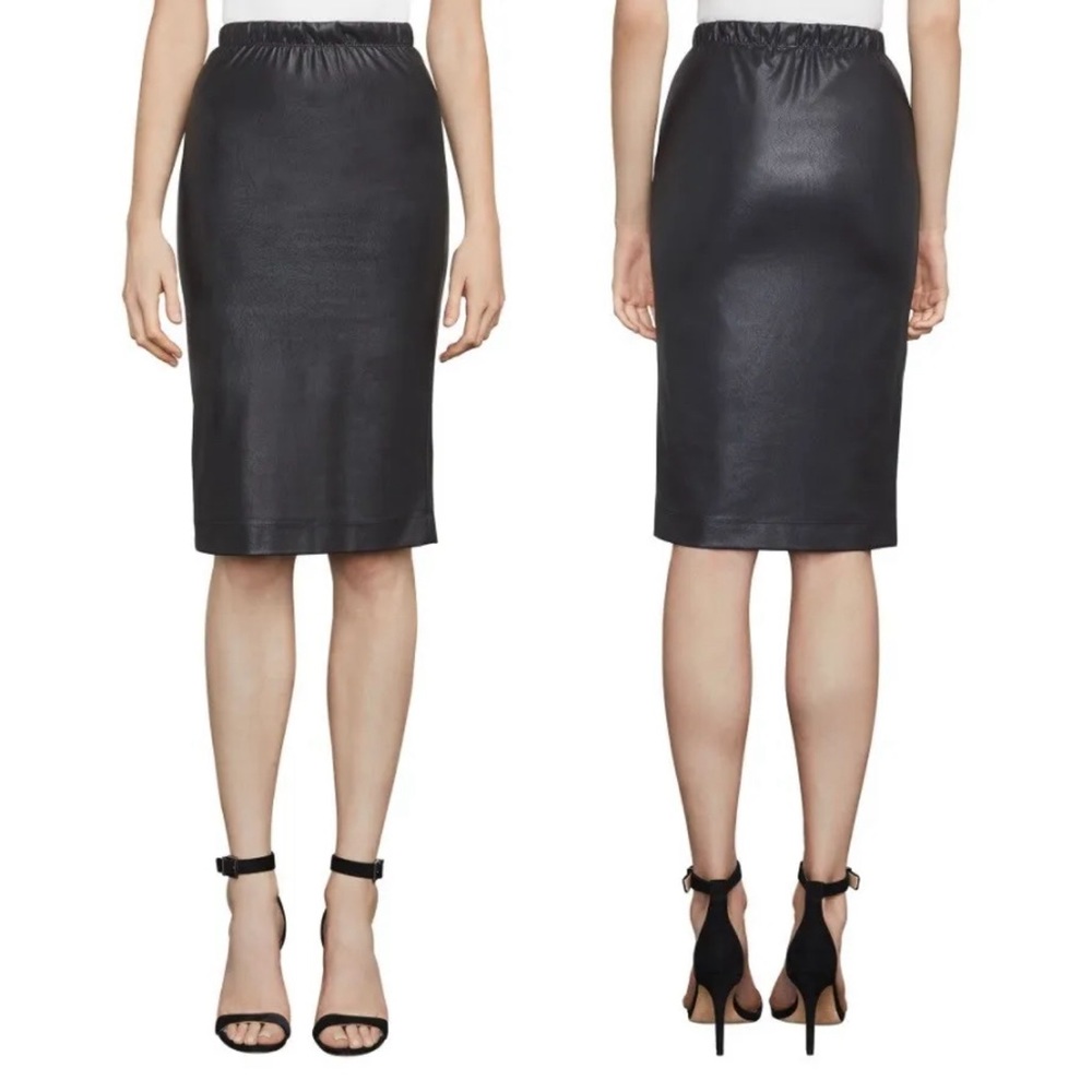 NEW BCBG Max Azria Lyric Women F leather Bandage Waist Pencil Skirt S